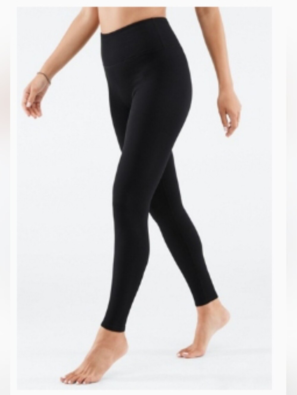 Fabletics Black High Waisted Seamless Rib Leggings - Small Tall Long